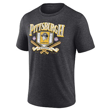 Men's Fanatics Branded Heather Charcoal Pittsburgh Pirates Home Team Tri-Blend T-Shirt