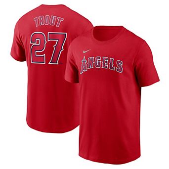 Men's Nike Mike Trout Red Los Angeles Angels Fuse Name & Number T-Shirt