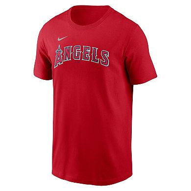 Men's Nike Mike Trout Red Los Angeles Angels Fuse Name & Number T-Shirt