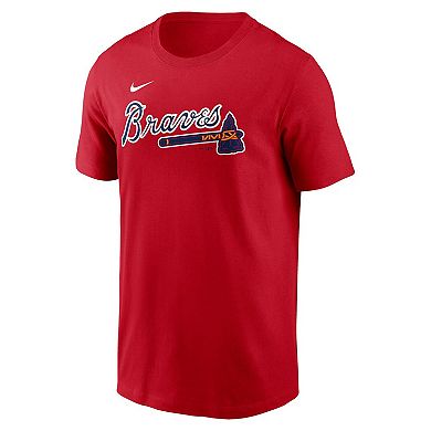 Men's Nike Austin Riley Red Atlanta Braves Fuse Name & Number T-Shirt