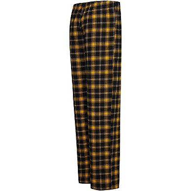 Women's College Concepts Black/Gold Utah Jazz Arctic T-Shirt & Flannel Pants Sleep Set