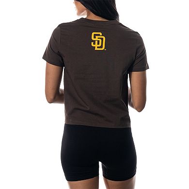 Women's The Wild Collective Brown San Diego Padres Twist Front T-Shirt