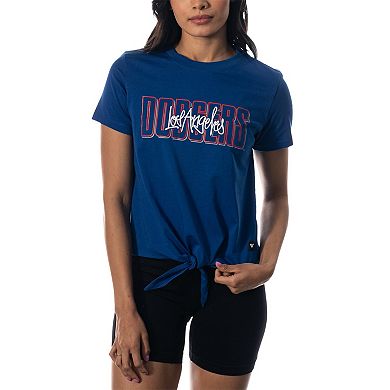 Women's The Wild Collective Royal Los Angeles Dodgers Twist Front T-Shirt