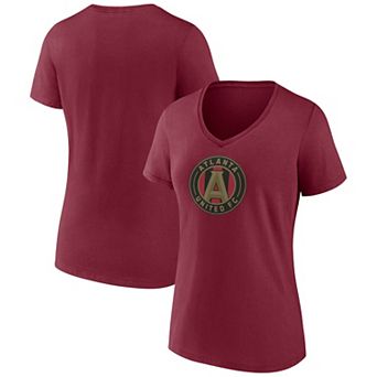 Women's Fanatics Branded Red Atlanta United FC Logo V-Neck T-Shirt