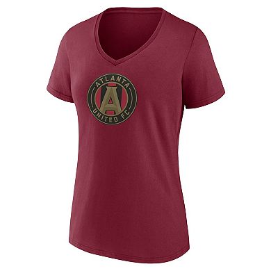 Women's Fanatics Branded Red Atlanta United FC Logo V-Neck T-Shirt