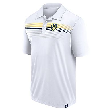 Men's Fanatics Branded White Milwaukee Brewers Victory For Us Interlock Polo