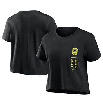 Women's Fanatics Branded Black Nashville SC Chip Pass Fashion Cropped T-Shirt