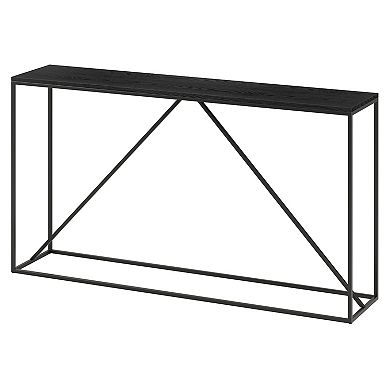 Perspectiv view of console table highlighting diagonal brace
