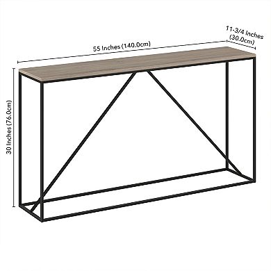 Dimensions of the console table: 55 inches long, 30 inches high