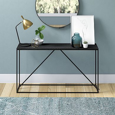 Console table display with decorative items