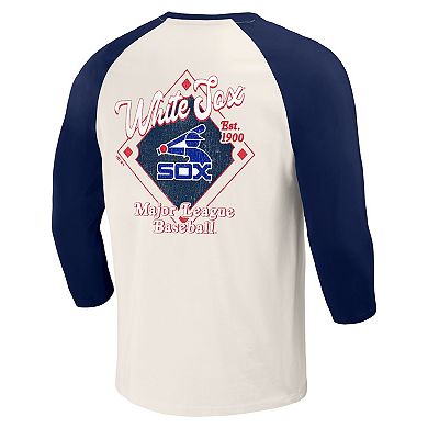 Men's Darius Rucker Collection by Fanatics Navy/White Chicago White Sox Cooperstown Collection Raglan 3/4-Sleeve T-Shirt