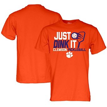 Men's Blue 84 Orange Clemson Tigers Just Dink It Pickleball T-Shirt