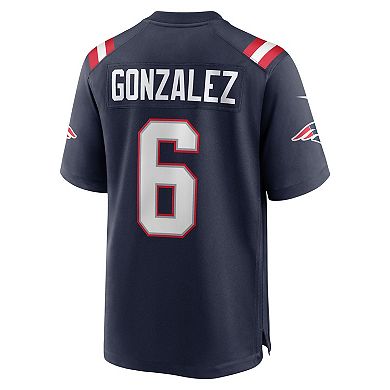 Men's Nike Christian Gonzalez  Navy New England Patriots Team Game Jersey