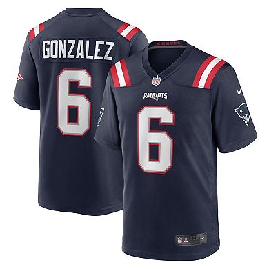 Men's Nike Christian Gonzalez  Navy New England Patriots Team Game Jersey