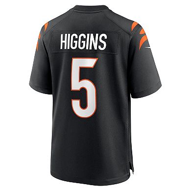 Men's Nike Tee Higgins Black Cincinnati Bengals Game Player Jersey