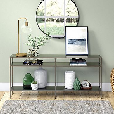 Finley & Sloane Sivil Rectangular Console Table with Metal Shelves