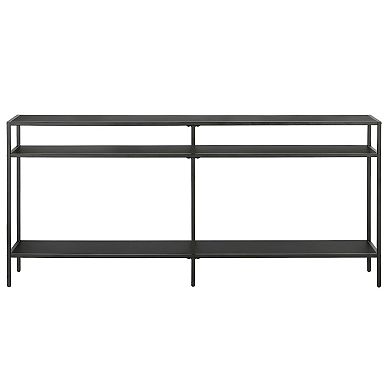 Finley & Sloane Sivil Rectangular Console Table with Metal Shelves