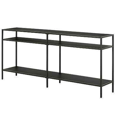 Finley & Sloane Sivil Rectangular Console Table with Metal Shelves