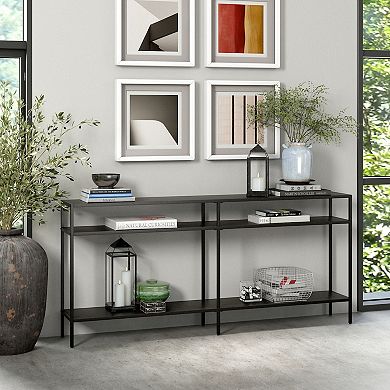 Finley & Sloane Sivil Rectangular Console Table with Metal Shelves