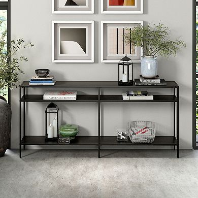 Finley & Sloane Sivil Rectangular Console Table with Metal Shelves