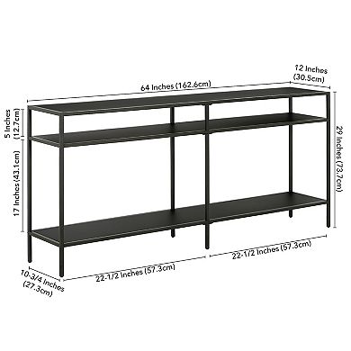 Finley & Sloane Sivil Rectangular Console Table with Metal Shelves