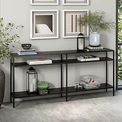 Finley & Sloane Sivil Rectangular Console Table with Metal Shelves