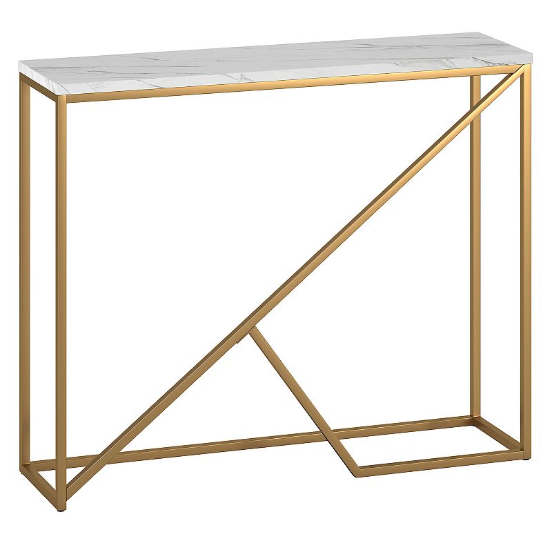 Camden&Wells - Stella Console Table - Brass/Faux Marble