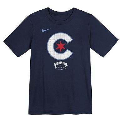 Preschool Nike Navy Chicago Cubs City Connect Large Logo T-Shirt
