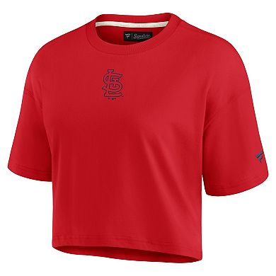 Women's Fanatics Signature Red St. Louis Cardinals Elements Super Soft Boxy Cropped T-Shirt