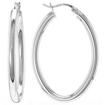Judy Crowell Sterling Silver Hoop Earrings