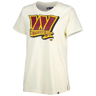 Women's New Era Cream Washington Commanders Chrome Sideline T-Shirt