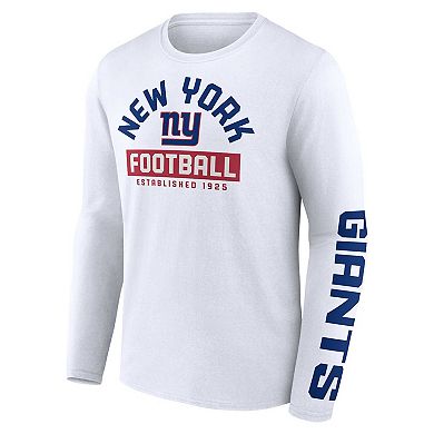 Men's Fanatics Branded White New York Giants Long Sleeve T-Shirt