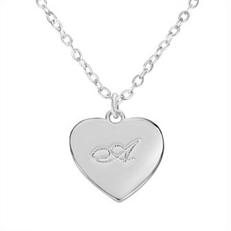 Judy Crowell Sterling Silver Initial Heart Necklace