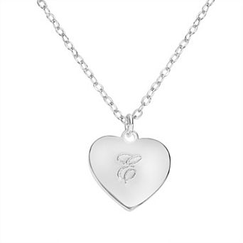 Judy Crowell Sterling Silver Initial Heart Necklace
