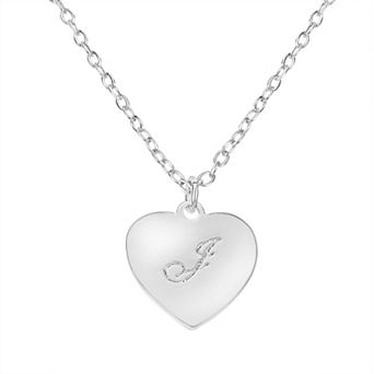 Judy Crowell Sterling Silver Initial Heart Necklace