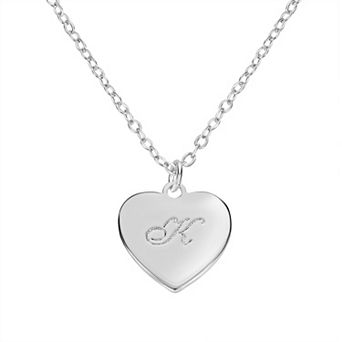 Judy Crowell Sterling Silver Initial Heart Necklace