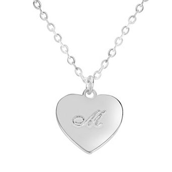 Judy Crowell Sterling Silver Initial Heart Necklace