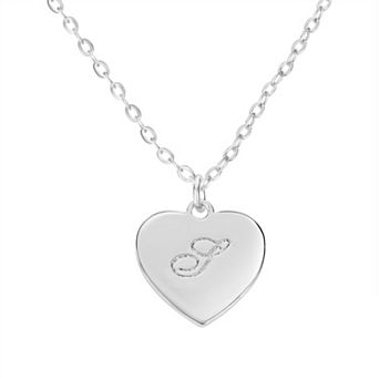Judy Crowell Sterling Silver Initial Heart Necklace