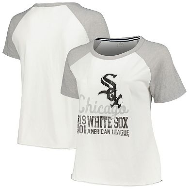 Women's Soft as a Grape White Chicago White Sox Plus Size Baseball Raglan T-Shirt