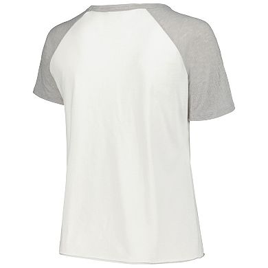 Women's Soft as a Grape White Toronto Blue Jays Plus Size Baseball Raglan T-Shirt