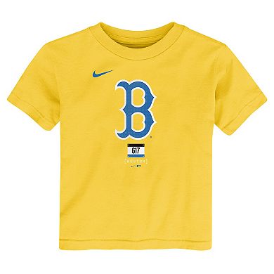 Toddler Nike Gold Boston Red Sox City Connect Large Logo T-Shirt