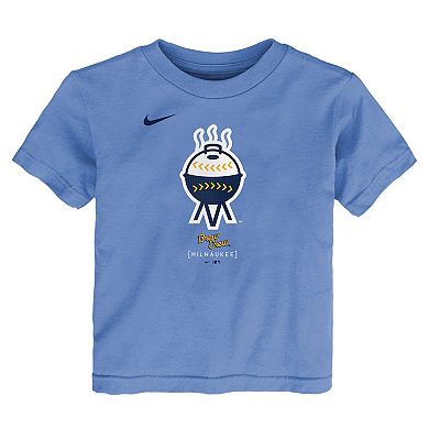 Toddler Nike Powder Blue Milwaukee Brewers City Connect Large Logo T-Shirt
