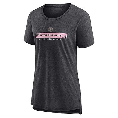 Women's Fanatics Branded Heather Charcoal Inter Miami CF Heritage Tri-Blend T-Shirt