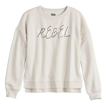 Girls 6-16 SO® Seamed Relaxed Sweatshirt in Regular & Plus Size