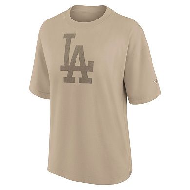 Women's Fanatics Signature Khaki Los Angeles Dodgers Elements Oversized T-Shirt