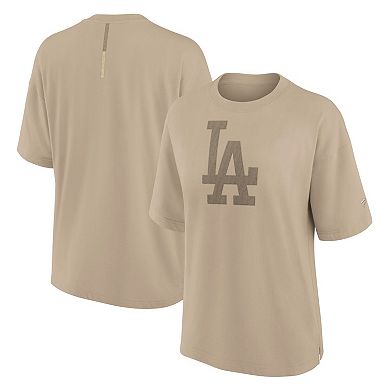 Women's Fanatics Signature Khaki Los Angeles Dodgers Elements Oversized T-Shirt