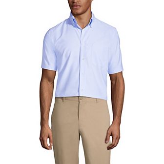 Men's Lands' End School Uniform Short Sleeve Oxford Dress Shirt