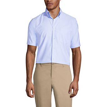Men's Lands' End School Uniform Short Sleeve Oxford Dress Shirt