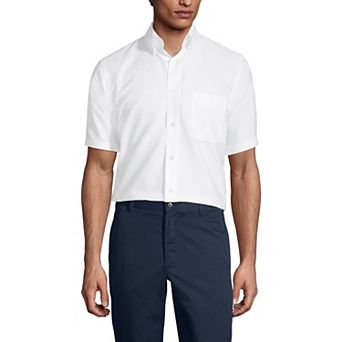 Men's Lands' End School Uniform Short Sleeve Oxford Dress Shirt