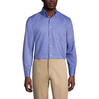 Men's Tall Lands' End School Uniform Long Sleeve Solid Oxford Dress Shirt